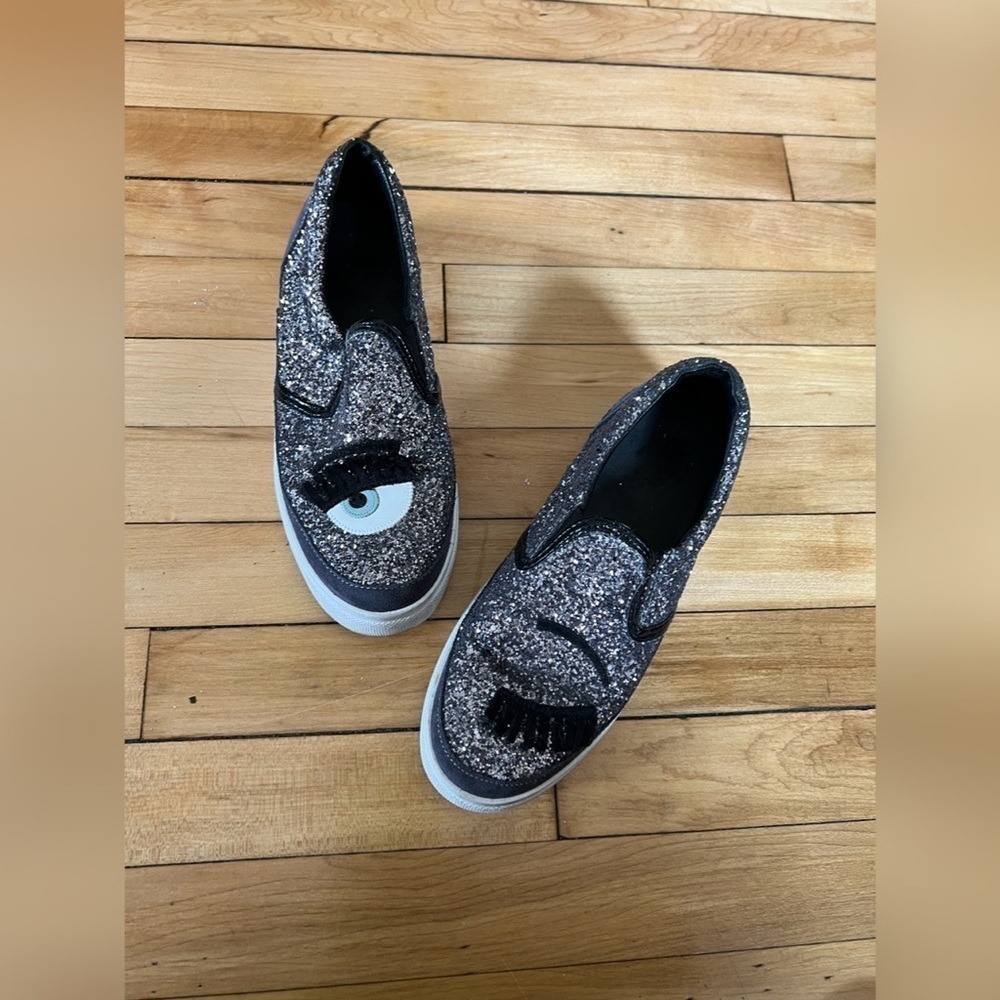Chiara Ferragni Glitter trainers winking eye‎